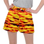 Red  Waves Abstract Series No16 Ripstop Shorts