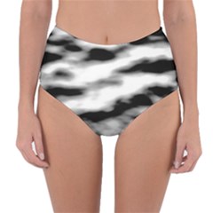 Black Waves Abstract Series No 2 Reversible High-waist Bikini Bottoms by DimitriosArt