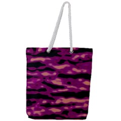 Velvet  Waves Abstract Series No1 Full Print Rope Handle Tote (large) by DimitriosArt