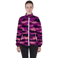 Velvet  Waves Abstract Series No1 Women s High Neck Windbreaker by DimitriosArt