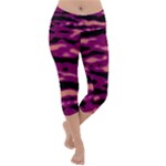 Velvet  Waves Abstract Series No1 Lightweight Velour Capri Yoga Leggings