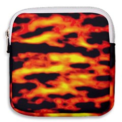 Red  Waves Abstract Series No18 Mini Square Pouch by DimitriosArt