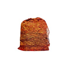 Red Waves Flow Series 1 Drawstring Pouch (small) by DimitriosArt