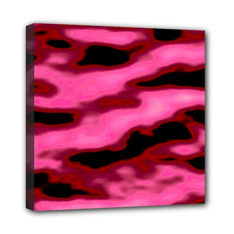 Pink  Waves Flow Series 3 Mini Canvas 8  X 8  (stretched) by DimitriosArt