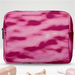 Pink  Waves Flow Series 4 Make Up Pouch (large) by DimitriosArt