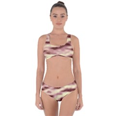 Pink  Waves Flow Series 8 Criss Cross Bikini Set by DimitriosArt