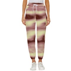 Pink  Waves Flow Series 8 Cropped Drawstring Pants by DimitriosArt