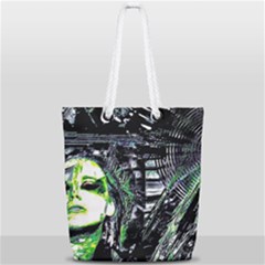 Dubstep Alien Full Print Rope Handle Tote (small) by MRNStudios