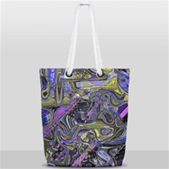 Deconstructed Green Full Print Rope Handle Tote (small) by MRNStudios