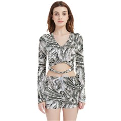 Balch Velvet Wrap Crop Top And Shorts Set