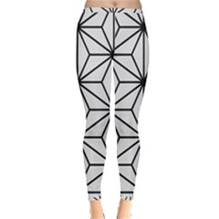 Black And White Pattern Inside Out Leggings by Valentinaart