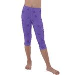 Floral pattern Kids  Lightweight Velour Capri Leggings 