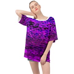 Magenta Waves Flow Series 2 Oversized Chiffon Top by DimitriosArt