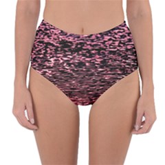 Pink  Waves Flow Series 11 Reversible High-waist Bikini Bottoms by DimitriosArt