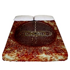 Chartres Double Infinity Antique Mandala Fitted Sheet (queen Size) by EDDArt