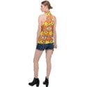 Minionspattern Halter Asymmetric Satin Top View2