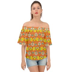 Minionspattern Off Shoulder Short Sleeve Top by Sparkle