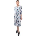 Abstract pattern geometric backgrounds   Ruffle End Midi Chiffon Dress View1