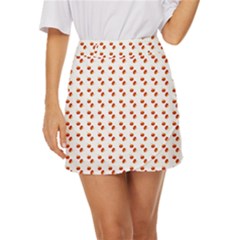 Kawaii Pumpkin Patt White Mini Front Wrap Skirt by violetheavensky