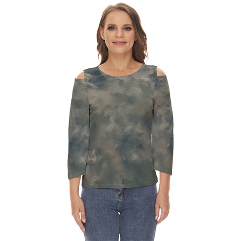 Algae Texture Patttern Cut Out Wide Sleeve Top by dflcprintsclothing