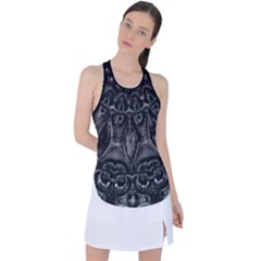 Charcoal Mandala Racer Back Mesh Tank Top by MRNStudios