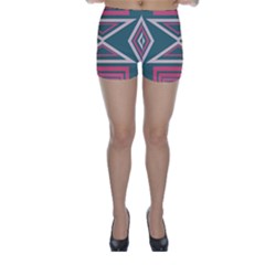 Abstract Pattern Geometric Backgrounds   Skinny Shorts by Eskimos