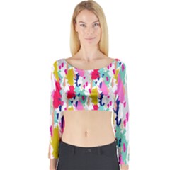 Acryl Paint Long Sleeve Crop Top