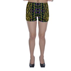 Fanciful Fantasy Flower Forest Skinny Shorts by pepitasart