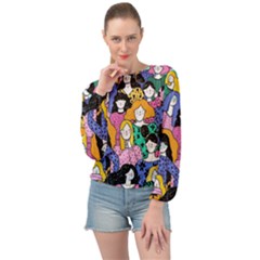 Women Banded Bottom Chiffon Top by Sparkle