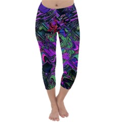 Neon Aquarium Capri Winter Leggings  by MRNStudios