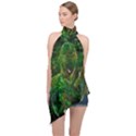 STP 0111 Cross And Cross Halter Asymmetric Satin Top View1