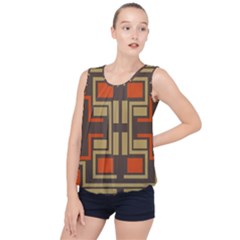 Abstract Geometric Design    Bubble Hem Chiffon Tank Top by Eskimos