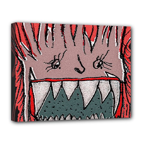 Evil Monster Close Up Portrait Canvas 14  X 11  (stretched) by dflcprintsclothing