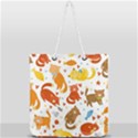 Seamless Pattern With Kittens White Background Full Print Rope Handle Tote (Large) View1