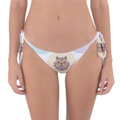 Cute Cat Seamless Pattern Background Reversible Bikini Bottom