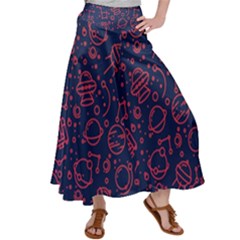 Seamless Space Pattern Satin Palazzo Pants by Jancukart