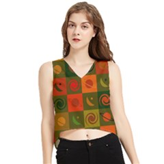 Space Pattern Multicolour V-neck Cropped Tank Top by Jancukart