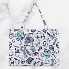 Hand-drawn-back-school-pattern Medium Tote Bag by Jancukart