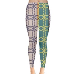Grungy Vintage Patterns Leggings  by artworkshop