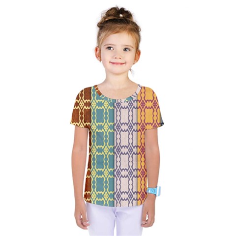 Grungy Vintage Patterns Kids  One Piece Tee by artworkshop