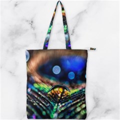 Peacock Feather Drop Double Zip Up Tote Bag by artworkshop