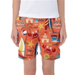 Seamless-pattern-vector-beach-holiday-theme-set Women s Basketball Shorts
