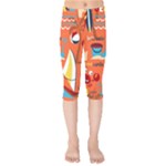 Seamless-pattern-vector-beach-holiday-theme-set Kids  Capri Leggings 