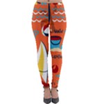 Seamless-pattern-vector-beach-holiday-theme-set Lightweight Velour Leggings