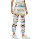 Vector-pattern-with-funny-animals-cartoon-summer-holiday-beach Cropped Drawstring Pants View3