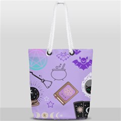 Pastel Goth Witch Purple Full Print Rope Handle Tote (small) by NerdySparkleGoth