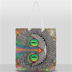 Alice In Wonderland Cat Full Print Rope Handle Tote (large) by artworkshop