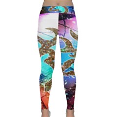Browning Deer Glitter Galaxy Classic Yoga Leggings by artworkshop