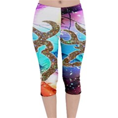 Browning Deer Glitter Galaxy Velvet Capri Leggings 