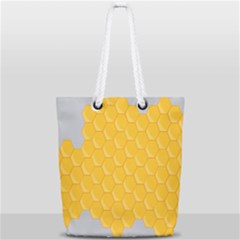 Hexagons Yellow Honeycomb Hive Bee Hive Pattern Full Print Rope Handle Tote (small) by artworkshop